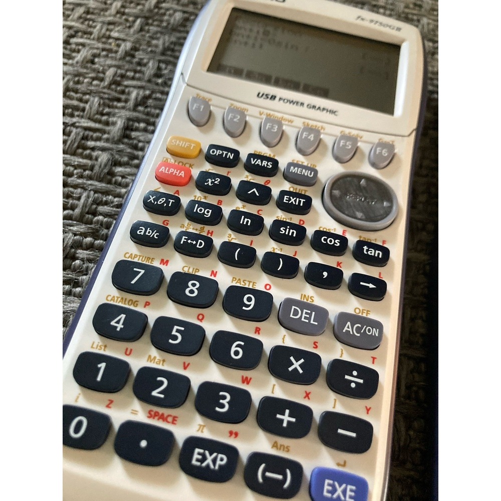 Casio FX-9750GII Graphing Calculator Blue White With Cover Tested Works - Picture 3 of 4